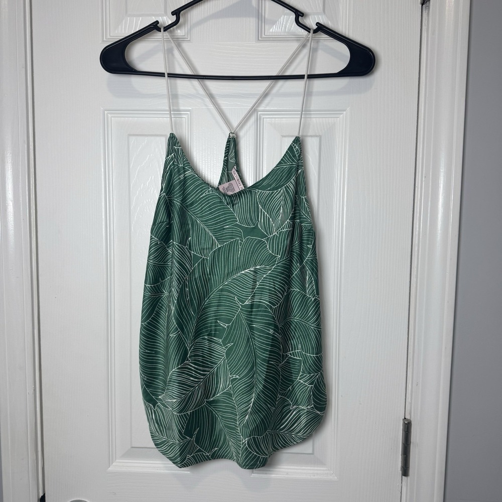Victoria's Secret Satin Floral Tank Top XS Multicolor‎  Satin Hawaiian